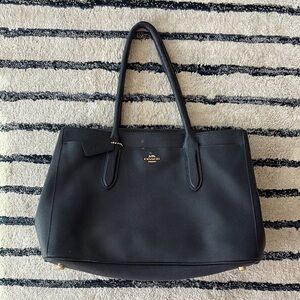 Coach Navy Leather Tote Bag